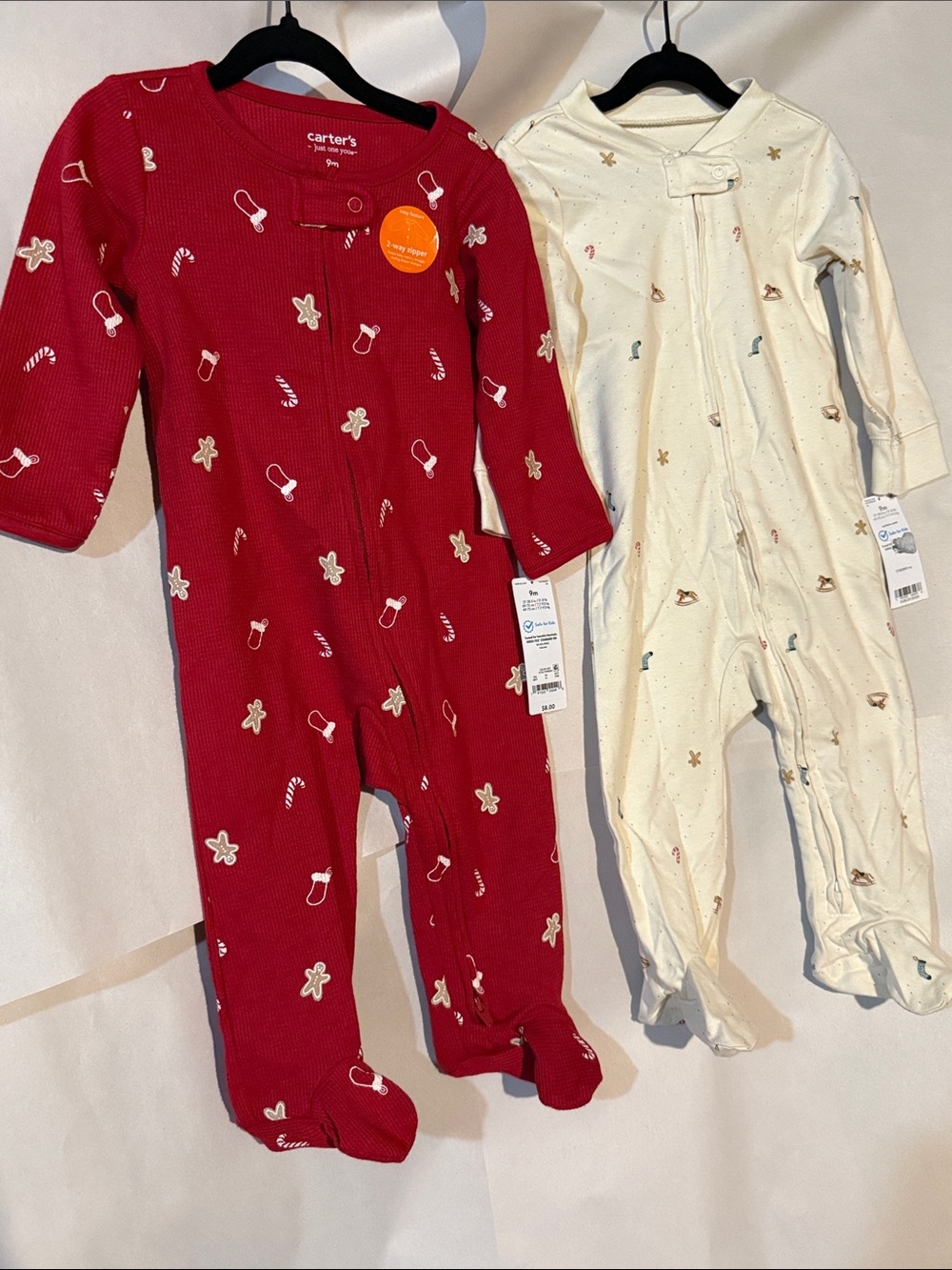 NWT Carter's Holiday One-Piece Footed Pajamas Set size 9 months
